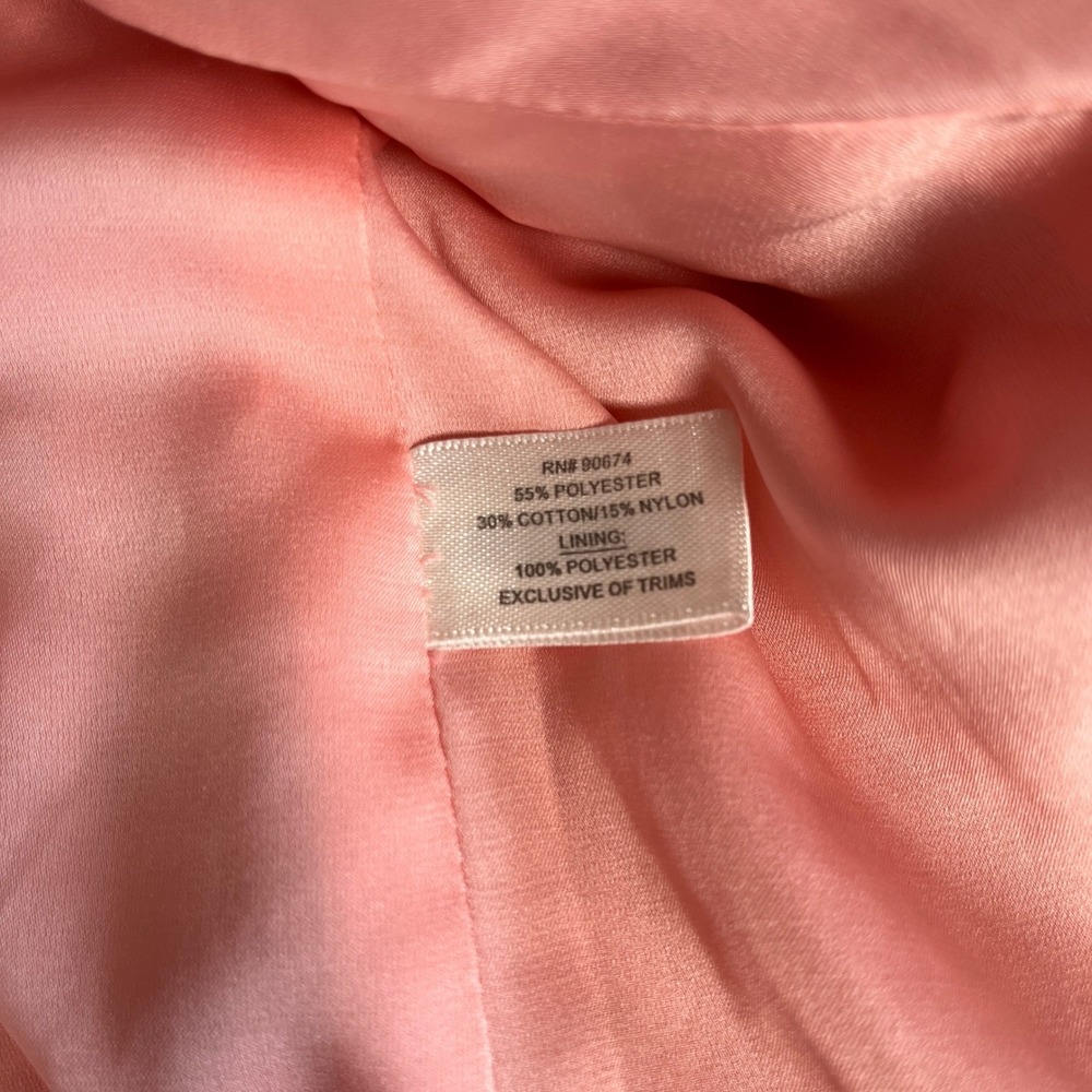 Boston Proper Pink Tweed Boucle Jacket Gold Chain Trim Fringe Blazer Size 2 - Picture 4 of 9